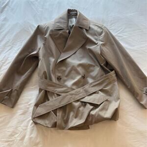 Helsa mini dress trench coat with shoulder pads